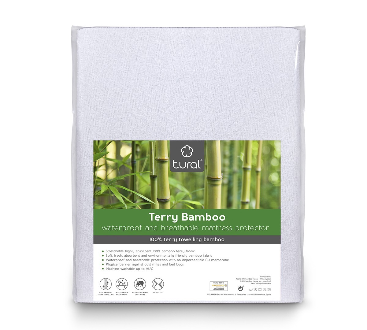 Protector de Colchón Rizo Bambú Impermeable y Transpirable - Protectores de colchón
